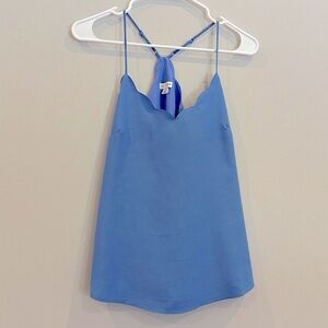 Periwinkle light blue scalloped racer back tank camisole blouse j. By j.crew XS